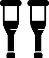 Crutches Solid Black Icon vector