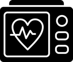 Heart Monitoring Solid Black Icon vector