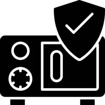 Safe Flat Solid Black Icon vector