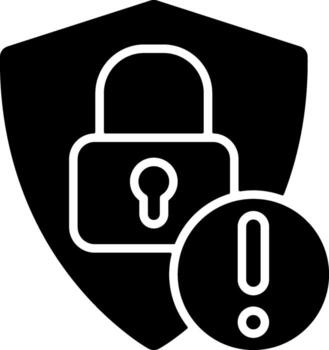 seguridad alerta plano sólido negro icono vector