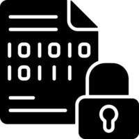 Encrypted Data Flat Solid Black Icon vector