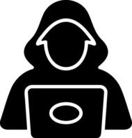 Hacker Flat Solid Black Icon vector