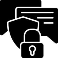 Secure Communication Flat Solid Black Icon vector