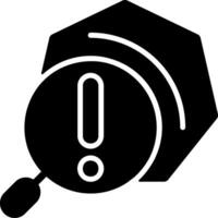 Intrusion Detection Flat Solid Black Icon vector