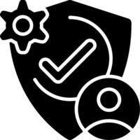 Privacy Shield Flat Solid Black Icon vector