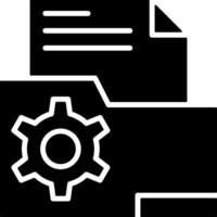 Documentation Folder Solid Black Icon vector