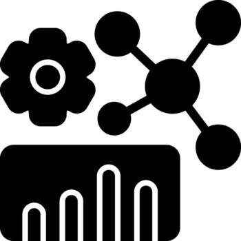 Bayesian Networks Solid Black Icon vector
