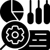 Data Analytics Solid Black Icon vector