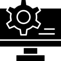 Configure Monitor Solid Black Icon vector