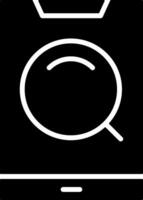 Mobile Search Solid Black Icon vector