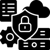 Data Security Solid Black Icon vector