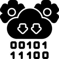 Data Streams Solid Black Icon vector