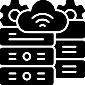 Data Warehousing Solid Black Icon vector