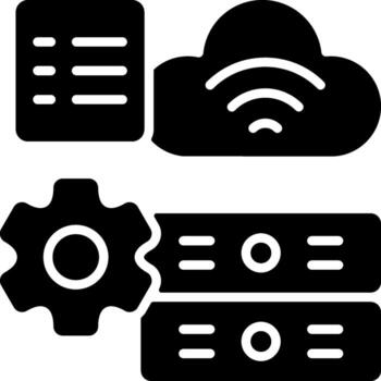 Hadoop Solid Black Icon vector
