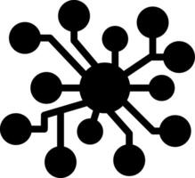 Neural Networks Solid Black Icon vector