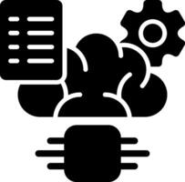 Reinforcement Learning Solid Black Icon vector