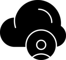 Cloud User Solid Black Icon vector