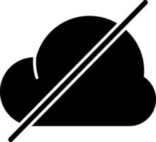 Cloud Crash Solid Black Icon vector