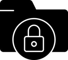 Lock Folder Solid Black Icon vector