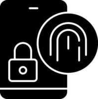 Fingerprint Security Solid Black Icon vector