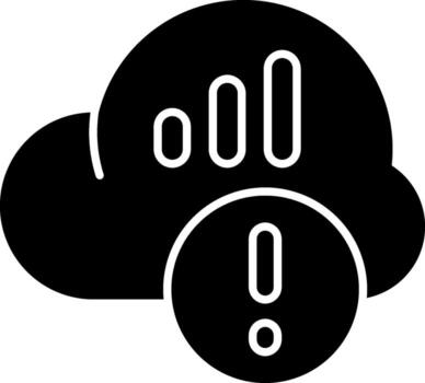 Network Alert Notification Solid Black Icon vector