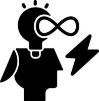 Infinite Mind Solid Black Icon vector