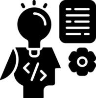 Mind Programming Solid Black Icon vector