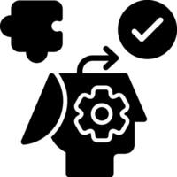 Mindset Shift Solid Black Icon vector