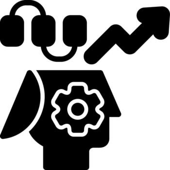 Thought Flow Solid Black Icon vector