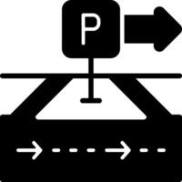 Parking permitted zone Solid Black Icon vector