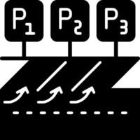 Parking space numbering Solid Black Icon vector