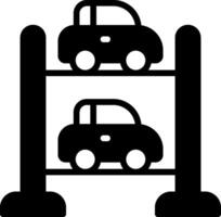 Multi level parking Solid Black Icon vector