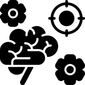 concentración proceso sólido negro icono vector