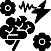 Brainwave Function Solid Black Icon vector