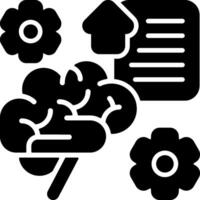Mental Output Solid Black Icon vector