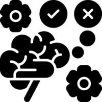 Decision Making Process Solid Black Icon vector