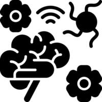 Neural Signal Solid Black Icon vector