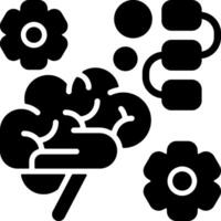 Logical Processing Solid Black Icon vector
