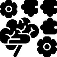 Puzzle Solving Brain Solid Black Icon vector