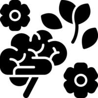 Brain Wellness Solid Black Icon vector