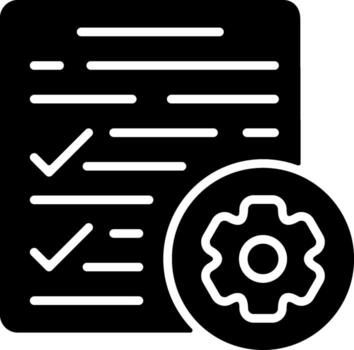 Feature specs Solid Black Icon vector