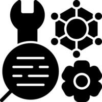 Advanced settings Solid Black Icon vector