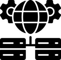 Node.js Hosting Solid Black Icon vector