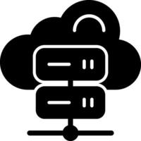 Python Hosting Solid Black Icon vector