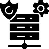 Linux Hosting Solid Black Icon vector