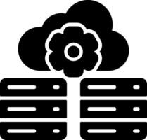 Database Hosting Solid Black Icon vector