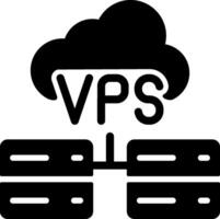 VPS Hosting Solid Illustration Icon vector