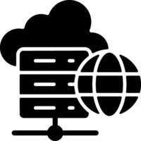 Shared Hosting Solid Black Icon vector