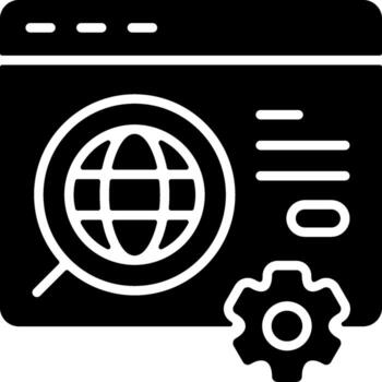 Domain tools Solid Black Icon vector