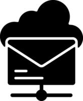 Email Hosting Solid Black Icon vector